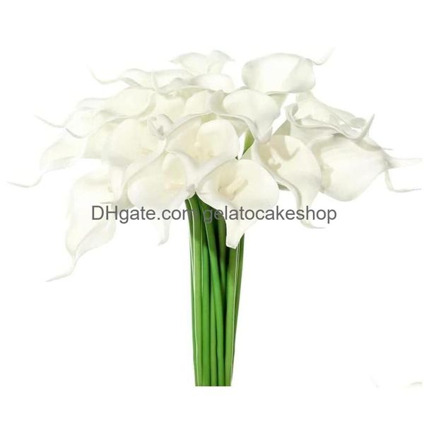 Ghirlande di fiori decorativi Calla Lily Fiore artificiale Falso High-End Matrimonio Decorazione domestica Consegna a goccia Giardino Festa festiva Su Dhnbl