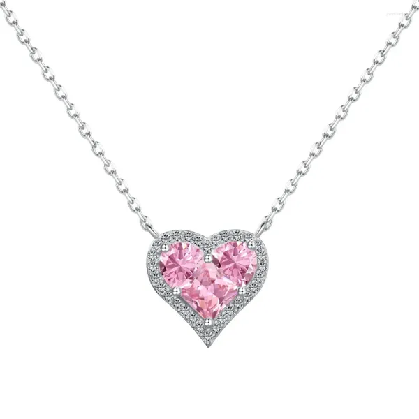 Catene Collana d'amore da donna in argento puro S925 con croce coreana con zirconi completi intarsiati, regalo di San Valentino