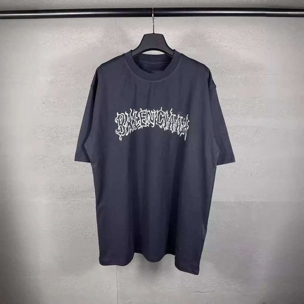 Designer Balanciaga T-Shirt Slide Hoodie Light Up Balenciages hohe Qualität Richtige Version Richtige Version Hohe Qualität b 24ss New Bust Sanskrit Fuzzy Direct Spray P