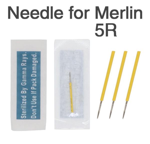 100pcs 5R Kalıcı Makyaj Kaş İğnesi Merlin Dövme Makinesi için 100 PCS Hediye için 5 Prong İğne Kapakları6529266