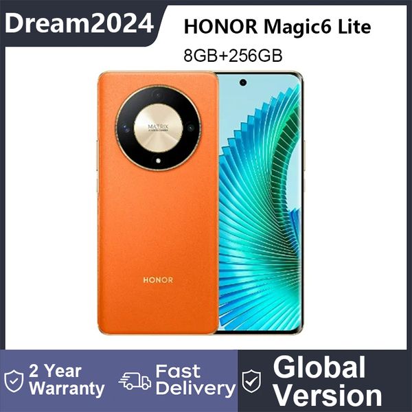 Versão Global Honor Magic6 Lite 5G NFC 108MP Câmera principal Snapdragon 6 Gen 1 5300mAh Ultra-Bounce Anti-Drop