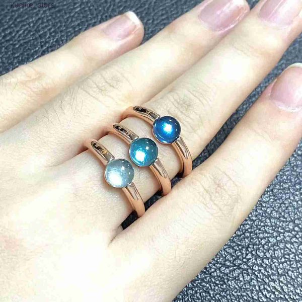 Cluster anéis anel 40 cores doces cristal simples anel redondo turquesa anel para mulheres rosa banhado a ouro moda jóias presente de aniversário l240315