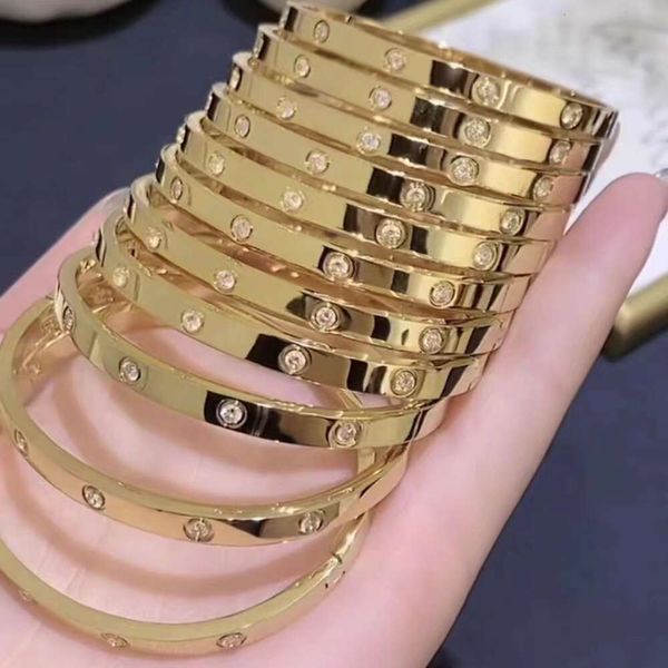 Kia New Classic LOVE Bracciale in acciaio al titanio in oro rosa con dieci braccialetti per coppie di diamanti come braccialetto regalo s