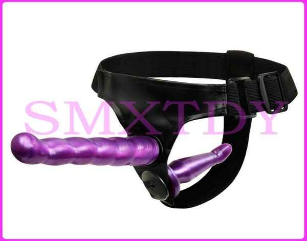 Baile Gioco per adulti Giocattoli sessuali per lesbiche Breve Strapon Dildo Doppi Dong Strap Ons Harness q17112436600522