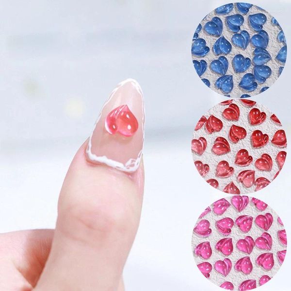 Decorações de arte de unhas 1 peça multicor frutas pêssego encantos resina transparente strass diy em forma de coração decoração suprimentos