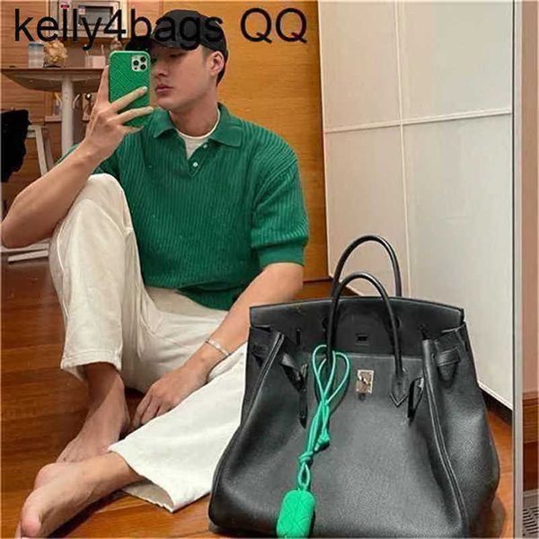 Versione personalizzata Hangbag da 50 cm Borsa in pelle di alta qualità di grande capacità Vera pelle fatta a mano in vera pelle Taglia Borsa da lavoro in pelle3UJE