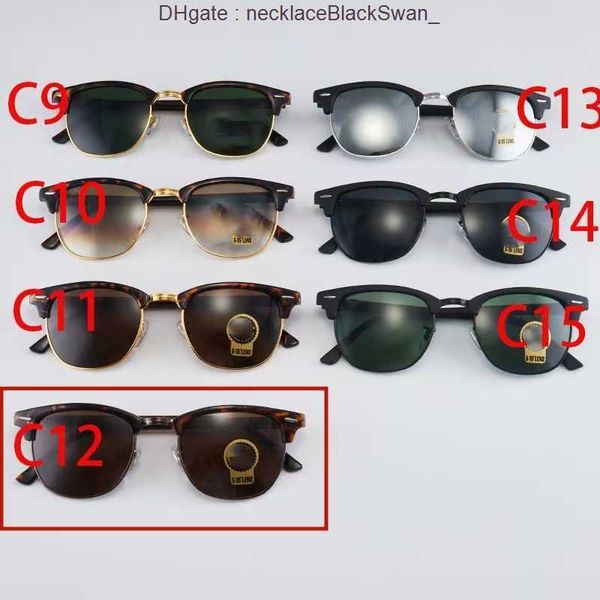 Tasarımcı Güneş Gözlüğü Ray Men Ban Lüks Aviators Siyah Çerçeve Erkek Kadınları Sonnenbrille Gözlük Metal Lens Raybann 16Zn