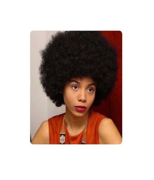 Stil Frauen Indisches Haar kurz geschnitten verworrene lockige schwarze Perücken Simulation menschliches Haar Afro kurze lockige Perücke7311683