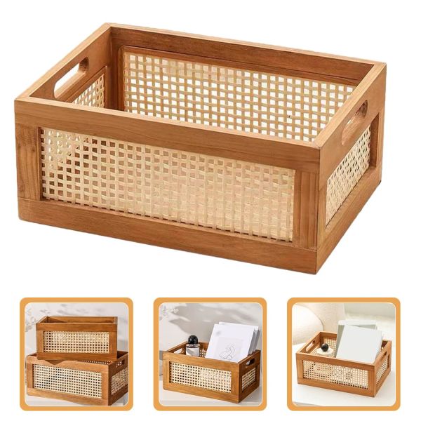 Cestas decorativas cesta de armazenamento de livros cestas tecidas para cesta de armazenamento organizando berçário quarto rattan banheiro