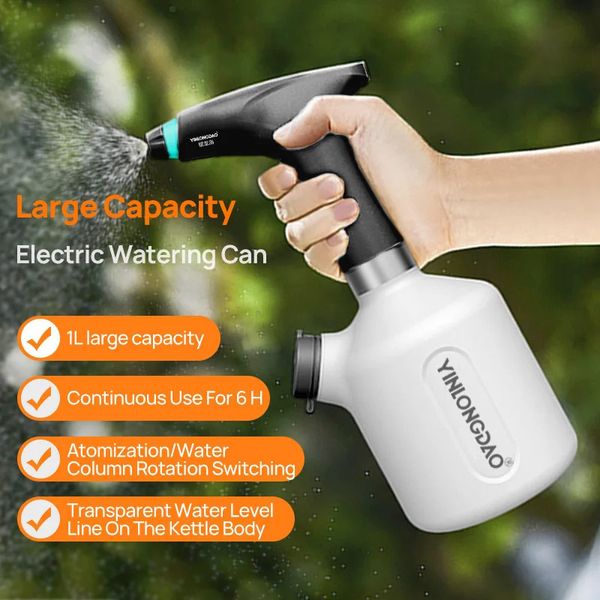 Elektrische Pflanzensprühflasche USB wiederaufladbare automatische Bewässerungsnebelsprühflasche Tragbare handgehaltene Gartensprühgeräte 240229