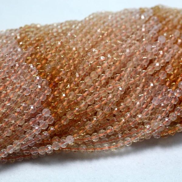Pietre preziose sciolte Meiahn citrino naturale perle di sabbia rotonde sfaccettate da 3,5 mm per la creazione di gioielli, design fai-da-te