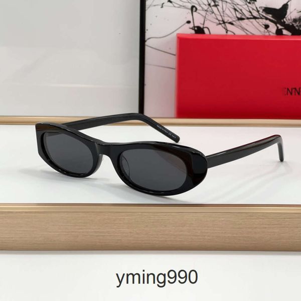 Hochwertige SAINT LAURENTS YSL Designer-Sonnenbrille, kleine Damen-Sl, schmale Cat-Eye-Brille, Acetat-Rahmen, Euro-amerikanischer Trend-Star, schwarzer Stil, Sonnenbrille mit hohem Rahmen, MUOE