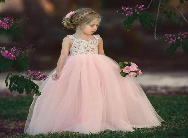 Principessa per bambini ragazze fiore rosa abiti tutu abito da battesimo parata festa di nozze bambini ragazze vestito da ballo dolce costume floreale5931701