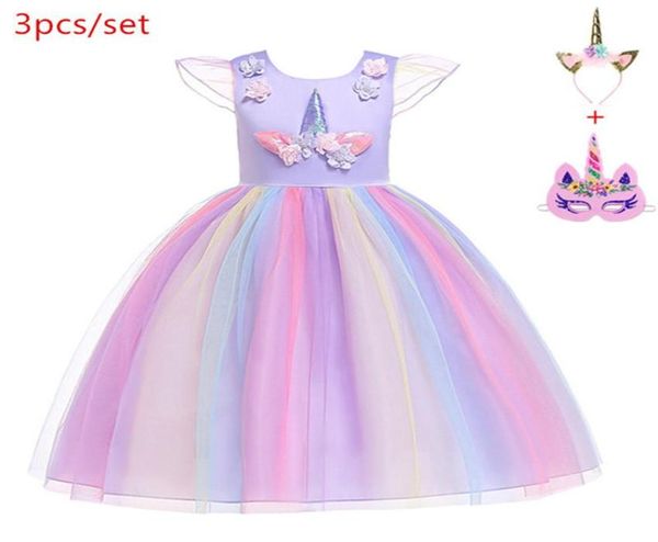 Blumenmädchen Cosplay Einhorn Kleid Kinder039er Tag Prinzessin Mädchen Geburtstag Party Kleid Kinder Kinder Halloween Einhorn Kostüm5117988