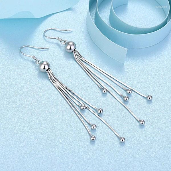 Orecchini pendenti con ciondolo in argento sterling 925 con nappa personalizzata per le donne, festa di moda, matrimonio, strada, gioielli versatili, regali per coppie