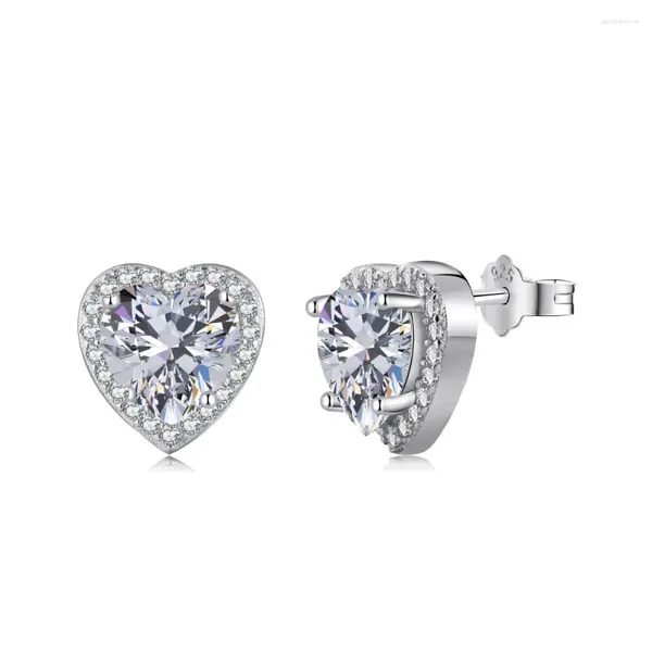 Brincos de parafuso prisioneiro S925 prata esterlina luxo amor conjunto de diamantes design personalizado