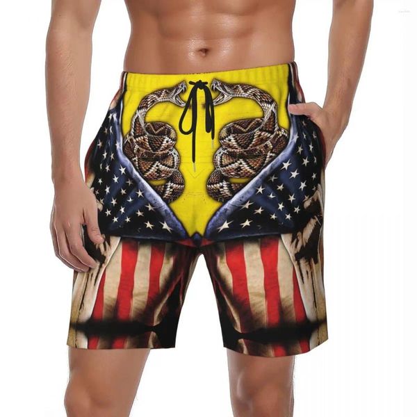 Herren-Shorts, Badebekleidung, amerikanische Flagge, Sommer-3D-Druck, niedliche Hawaii-Shorts, männlich, cool, Sportbekleidung, schnell trocknend, Strandhose