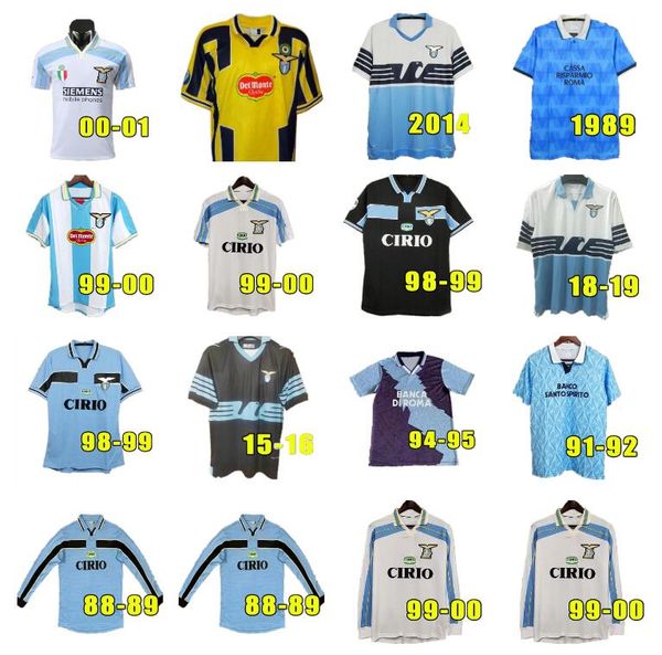 Retro LAZIO FUSSBALL-Trikots KLOSE 11 SERGEJ 115 Gedenkausgabe NESTA maglietta da calciatore 00 01 15 16 18 19 91 92 94 95 98 99 00 01 2015 2016 2018 Langarm 1999