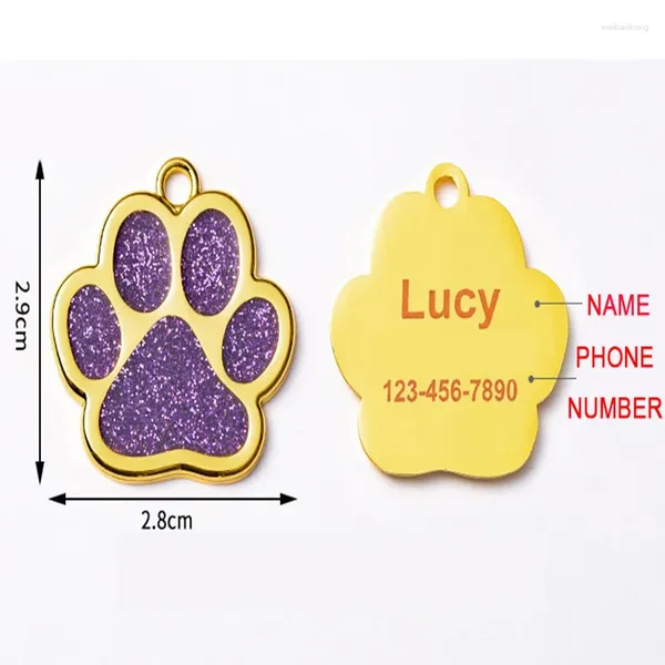 Dog Tag Anti-Walk Lost Cat Metal PAWS Pet ID Pendurado