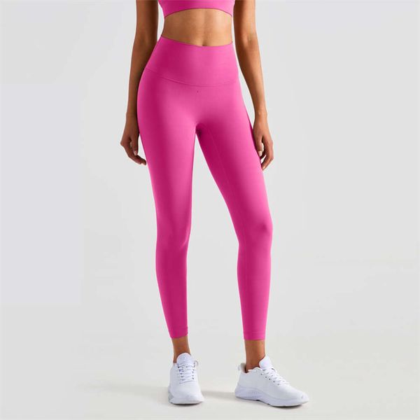 Lu Pant Align Lemon Soft Спортивный тренажерный зал Горячие продажи Тренировочные штаны для йоги Женские колготки Fiess с высокой талией Push Up Scrunch Леггинсы Брюки для бега Jo