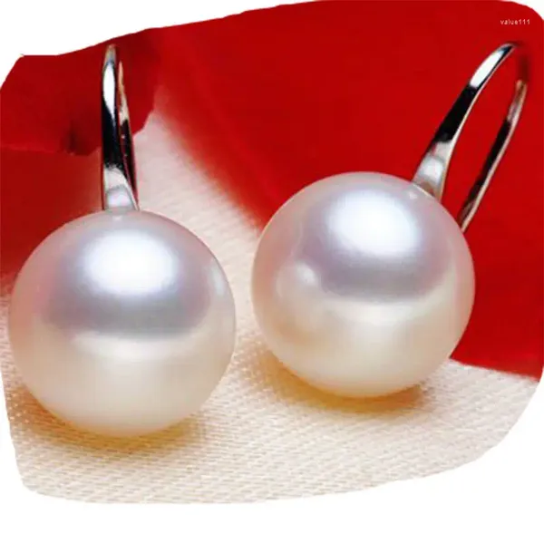 Orecchini a bottone all'ingrosso bianco naturale 9mm 10mm 11mm perla d'acqua dolce e S925 per donna una coppia