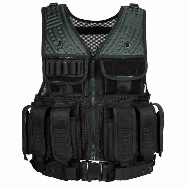 Coletes táticos MGFLASHFORCE Colete tático modular Molle Swat Militar Exército Combate Ataque Caça Armas de pesca para Airsoft Colete 240315