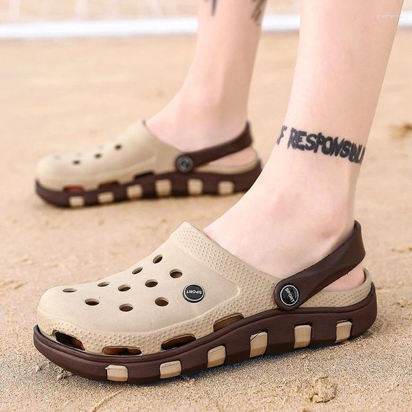 Hausschuhe Sommer Strand Schuhe Für Männer 2024 Closed Toe Cloges Mode Atmungsaktive männer Slip Auf Sandalen Outdoor Casual