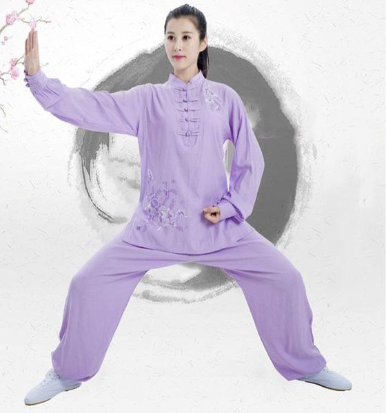 Roupas étnicas Mulheres Homens Tradicional Linho Chinês Wushu Tai Chi Exercício Traje KungFu Arte Marcial Uniforme Terno Outfits1246127