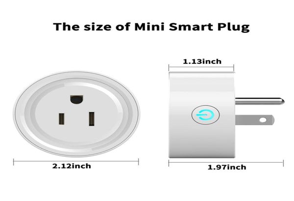 Wifi Smart Steckdose Smart Mini Plug 10A US WiFi Plug Fernbedienung mit Alexa Google Home Tuya eWeLink268u4105705