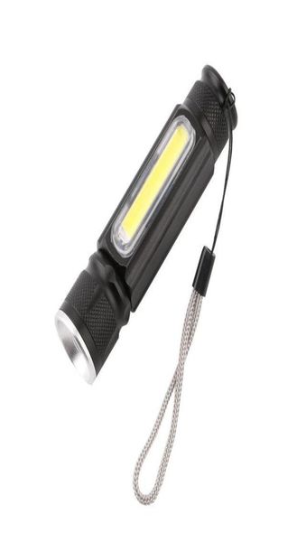 USB Handliche Leistungsstarke COB T6 LED Zoombare Taschenlampe Aufladbare Taschenlampe USB Magnet Blitzlicht Tasche Camping Lampe Eingebaut 186502966245