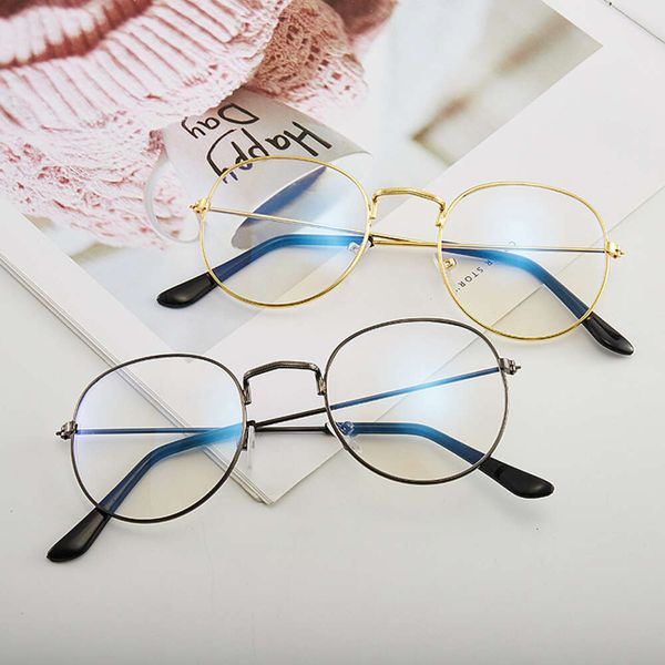 Nuovo specchio piatto rotondo alla moda originale stile Su edizione coreana montatura per occhiali circolare letteraria in metallo 3447