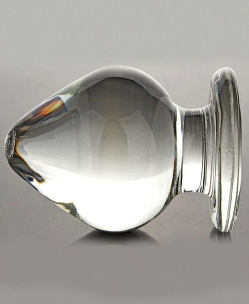 VAHPPY1 Stück Extra großer riesiger Kopf Glas Analplugs Gspot Kristall Analplug Bombenplug Super Big Size Pyrex Glas Analsexspielzeug Y4927164
