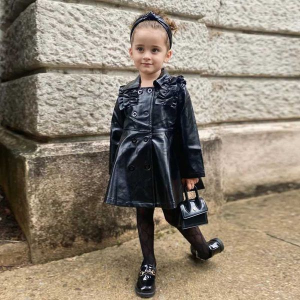 Abiti da ragazza Abito Lolita per abbigliamento per bambini Colletto a L/S con gonna a volant per abiti per bambini per ragazze 4-6 anni 240315