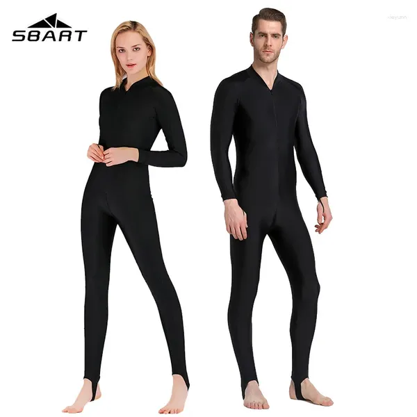 Mulheres Swimwear SBART UPF 50 Lycra Mergulho Wetsuit Anti UV One Piece Rash Guard Manga Longa Surf Terno Homens Mulheres Sun Protect