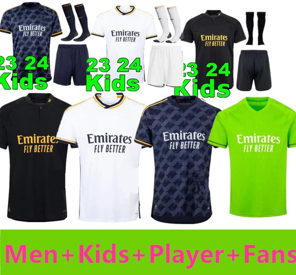 2023 2024 VINI JR maglie da calcio BELLINGHAM Fans Player Version TCHOUAMENI VALVERDE ASENSIO MODRIC23 24 Real madrid uomo bambini kit maglia da calcio