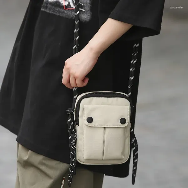 Bag mini tuval omuz messenger telefon küçük Kore moda crossbody erkekler için kadınlar öğrenciler genç öğrenci