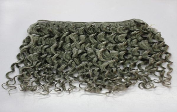 Graue Farbe, tiefe Welle, brasilianisches Echthaar, gelockt, 300 g, 7A, brasilianisches lockiges graues Haar, Bündel, Erweiterung 9788540