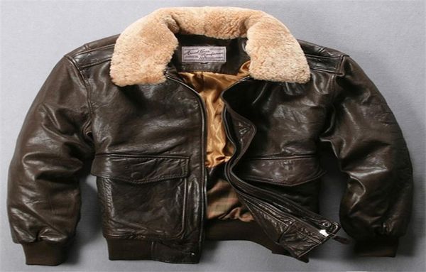 Avirex Fly Air Force Flight Jacket Меховой воротник Куртка из натуральной кожи Мужская черная коричневая дубленка Зимняя куртка-бомбер Мужская 20118702895