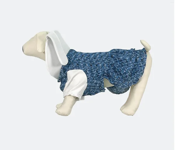 Hundebekleidung, französischer Vintage-Stil, mit Blasenärmeln, Ohrmütze, warmer, weicher Kapuzenpullover für kleine Hunde, Katzen, Chihuahua, York-Kostüme