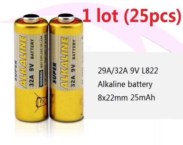 25 pz 1 lotto 32A 29A 9 V 32A9V 9V32A 29A9V 9V29A L822 batteria alcalina secca 9 Volt Batterie 1441816