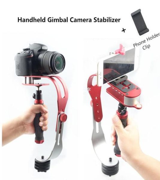 Liga de alumínio mini handheld câmera digital estabilizador vídeo steadicam móvel dslr 5dii movimento dv Steadycam smartphone braçadeira9847536