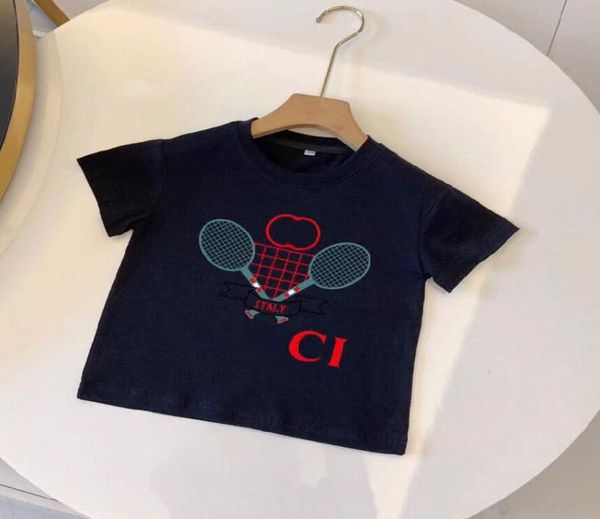 Designer crianças letras logotipo tshirt 7 cores design tops crianças meninas meninos roupas de algodão camisetas tamanho 901602653215