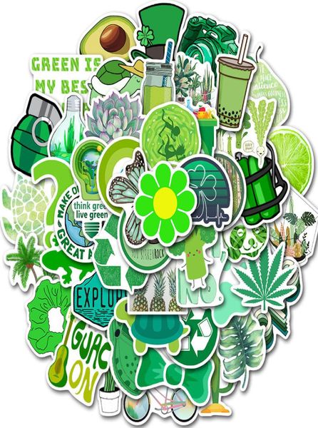 50 шт. Набор VSCO Girl Зеленые наклейки с граффити по охране окружающей среды для DIY чемодана, скейтборда, компьютера, ноутбука, ноутбука, наклейки 4617370