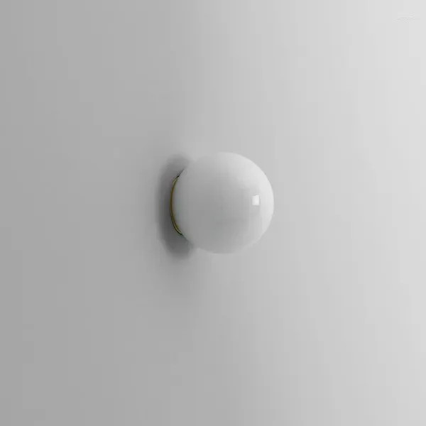 Lâmpada de parede moderna simples bola de vidro branco arandela led luminária cabeceira sala estar corredor interior iluminação decorativa teto