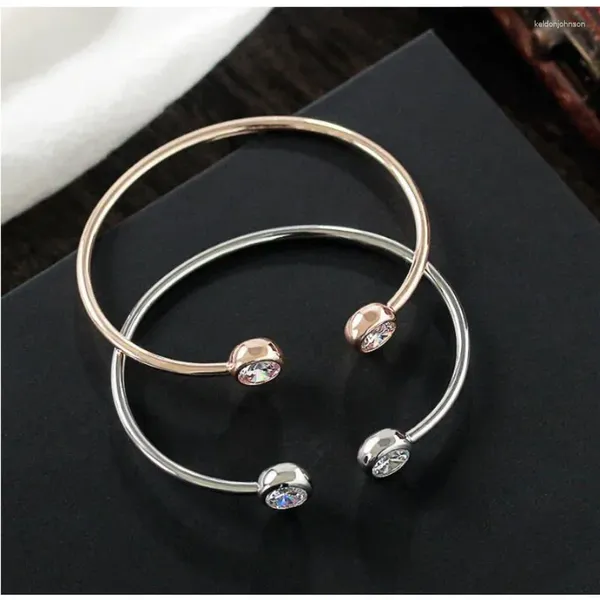 Fascino del braccialetto Moda Donna Aperto Gioielli con strass di cristallo Regalo Braccialetti Accessori per regali creativi