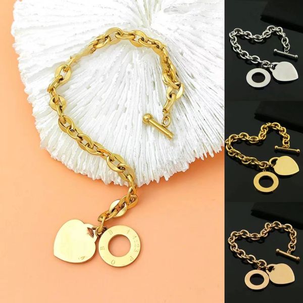 NOVO Colar em forma de coração com pulseira de designer Luxury Fashion Fashion Suit Jewelry com caixa de embalagens de alta qualidade Gettering Gifts Gifts