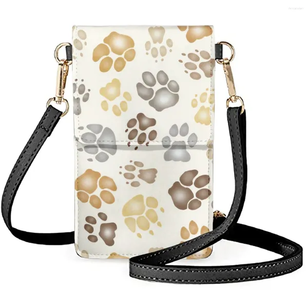 Sacos da noite Kawaii Dog Pattern Mulher Moda Mobile Phone Bag Lady Accessorize Crossbody 2024 Elegant Outing Bolsa Tote