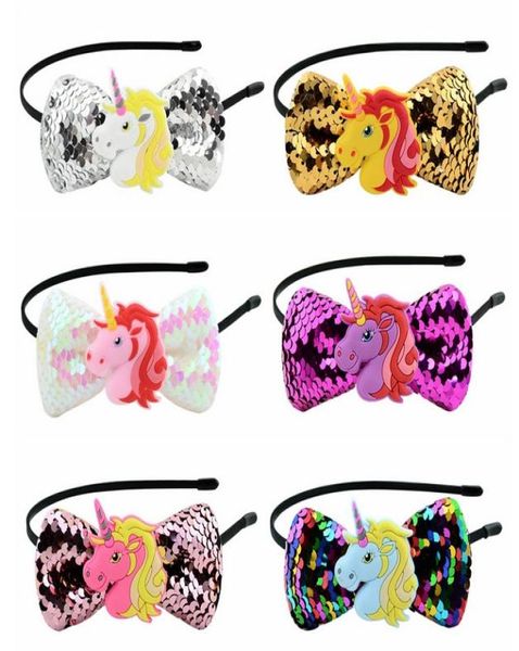 35 Zoll Einhorn Pailletten Haarband Glitzer Haarspange Aufkleber Schleife mit Party Halloween Cosplay Weihnachten Haarschmuck 8716447112