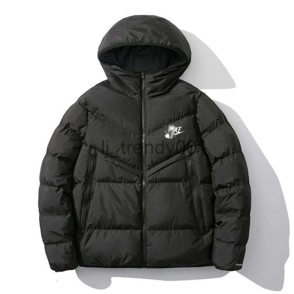 Casaco masculino inverno curto jaqueta de algodão feminino parkas com capuz jaquetas grossas capuz longo ao ar livre casaco de algodão quente estilo clássico luxo à prova de vento unissex