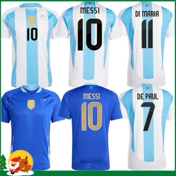 Spieler-Fans-Version 2024 2025 Argentinien MESSIS Fußballtrikots 24 25 DYBALA DI MARIA MARTINEZ DE PAUL MARADONA FERNANDEZ Sport-Fußballtrikot Männer Frauen Kinder-Kit